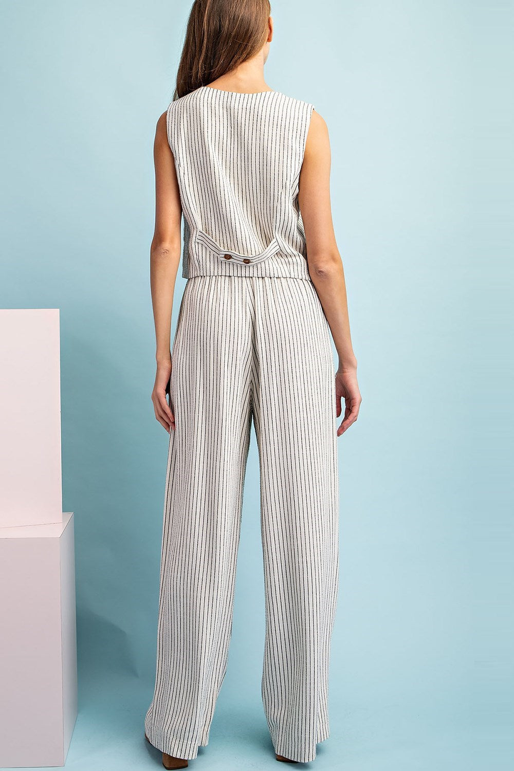 Pinstriped Drawstring Pants