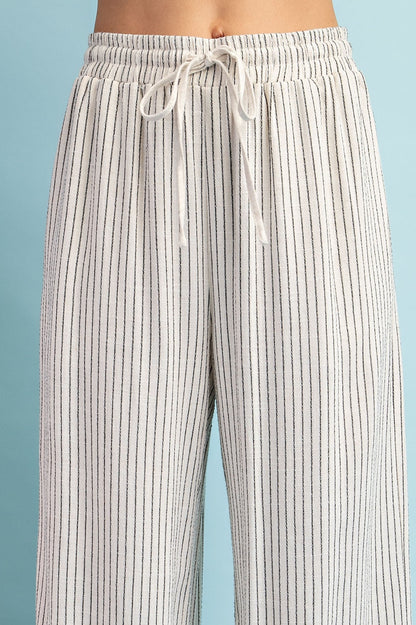 Pinstriped Drawstring Pants