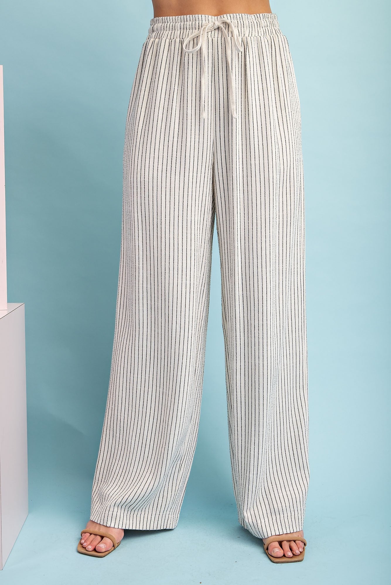 Pinstriped Drawstring Pants