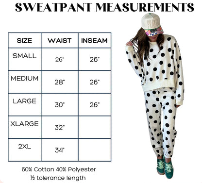 Pre Order - Cream Polka Dot Joggers