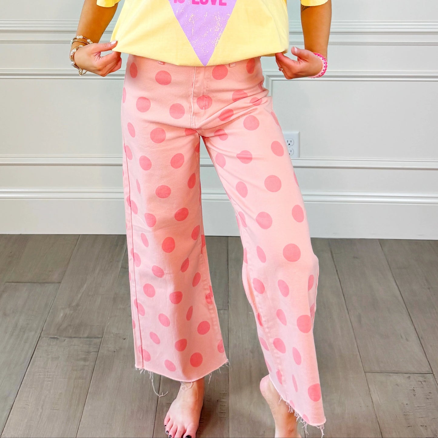 Pink Polka Dot Pants