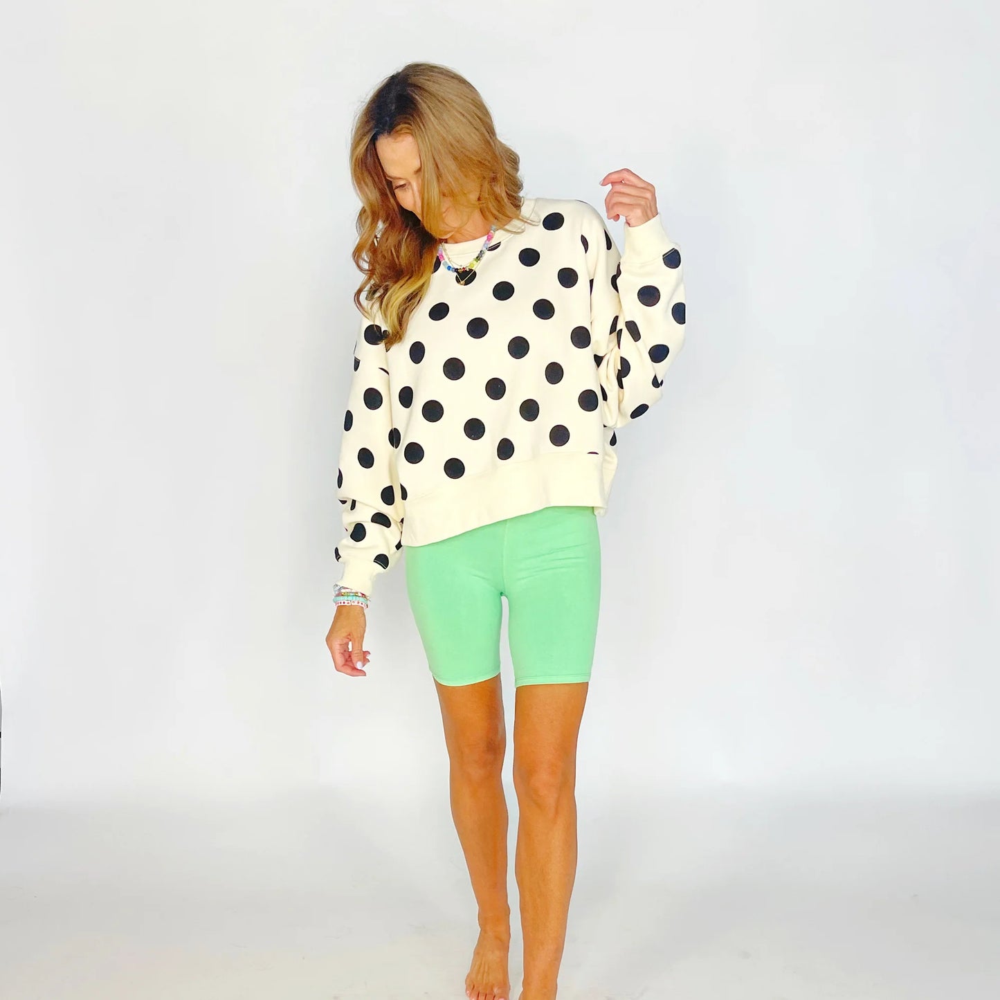 Pre Order - Cream Polka Dot Sweatshirt