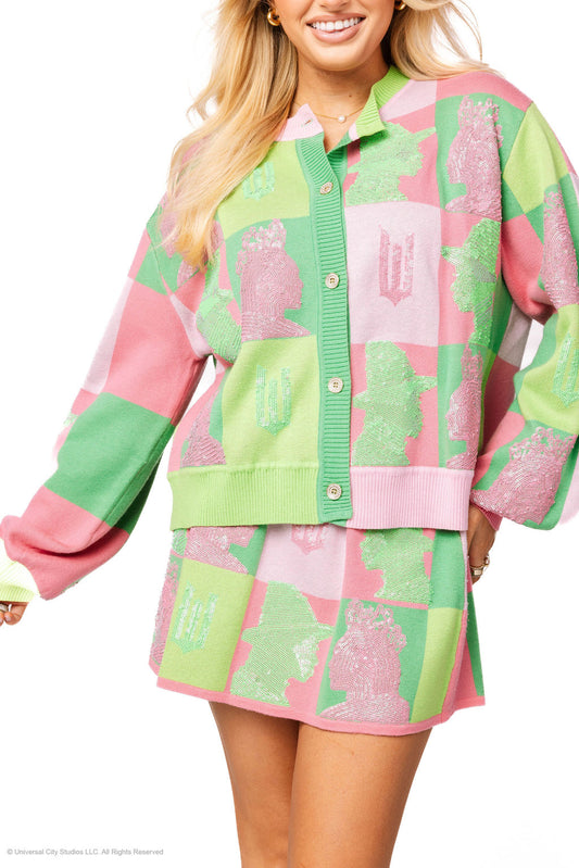Queen of Sparkles Wicked Colorblock Glinda & Elphaba Profile Cardigan