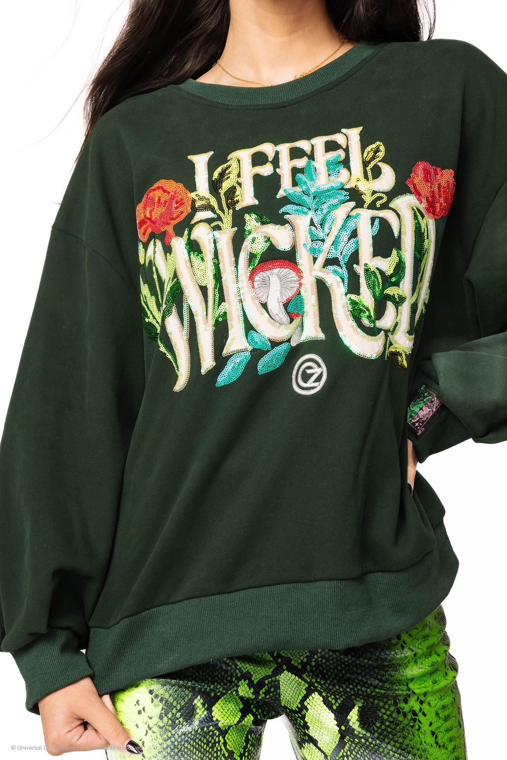 Queen of Sparkles Forest Green I Feel Wicked Sweatshirt