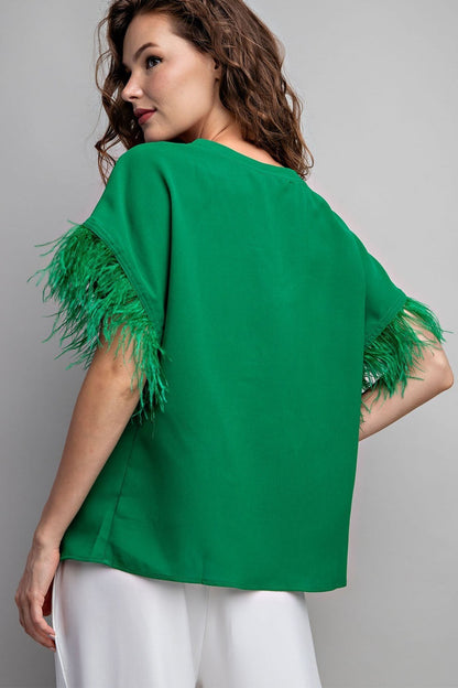 Green Feather Top