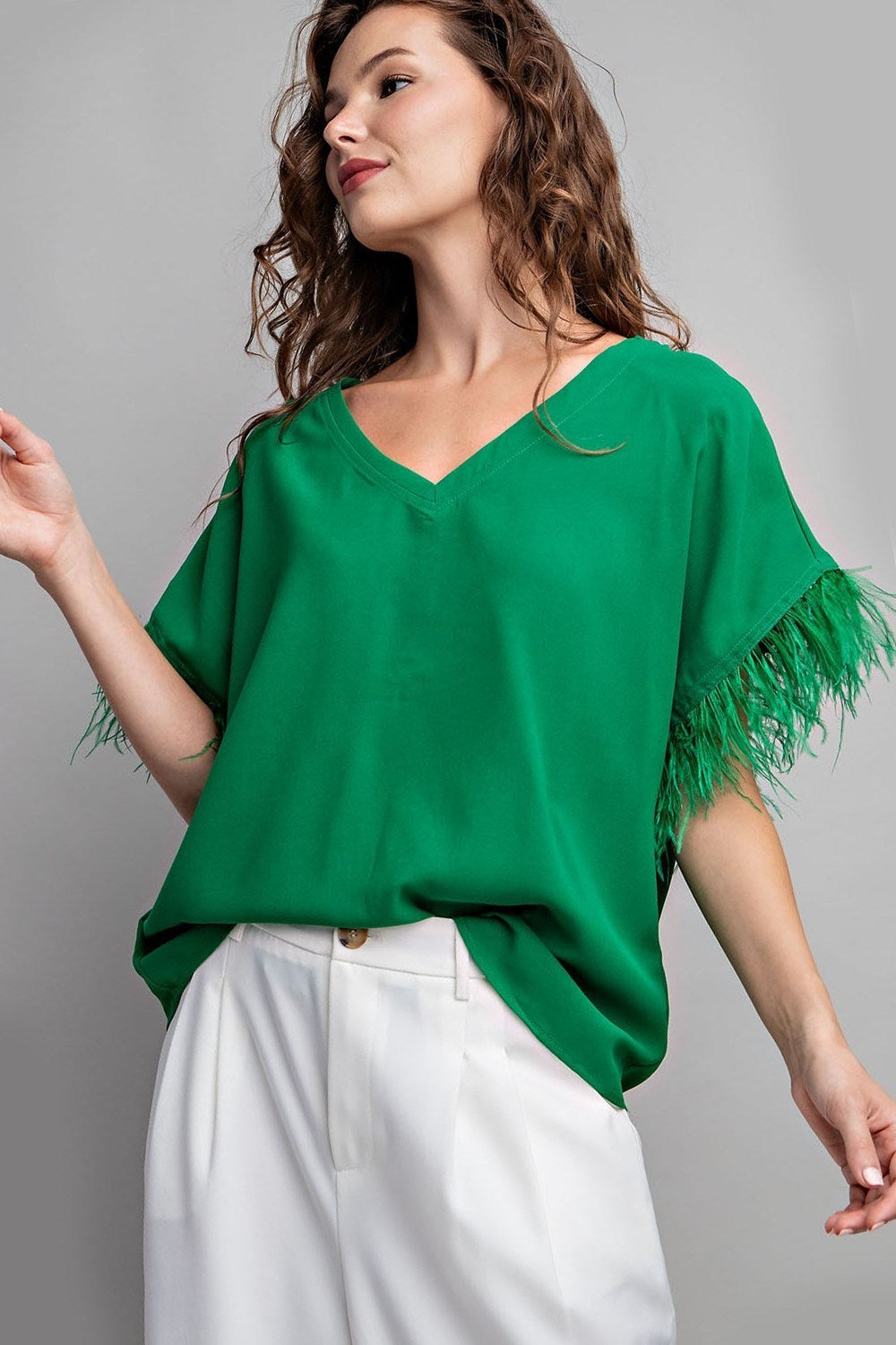 Green Feather Top