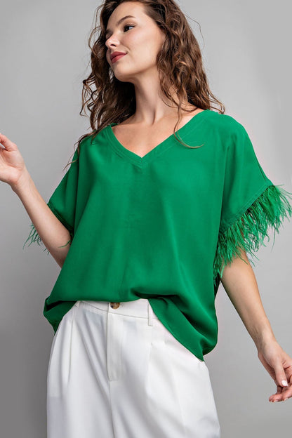 Green Feather Top