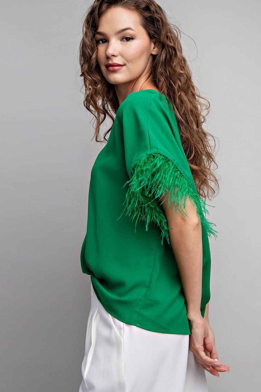 Green Feather Top