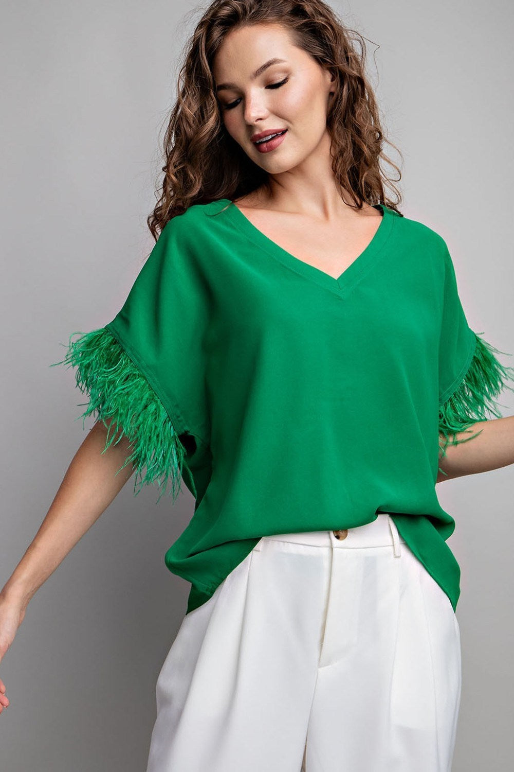 Green Feather Top