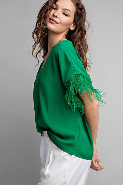 Green Feather Top