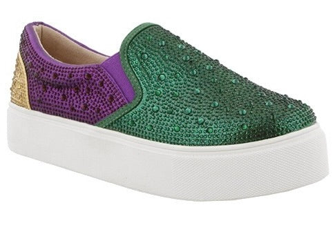 Mardi Gras Rhinestone Sneakers