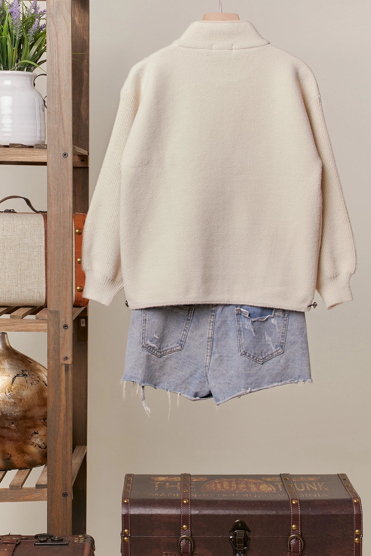 PRE ORDER High Neck Knit Zip Up Jacket