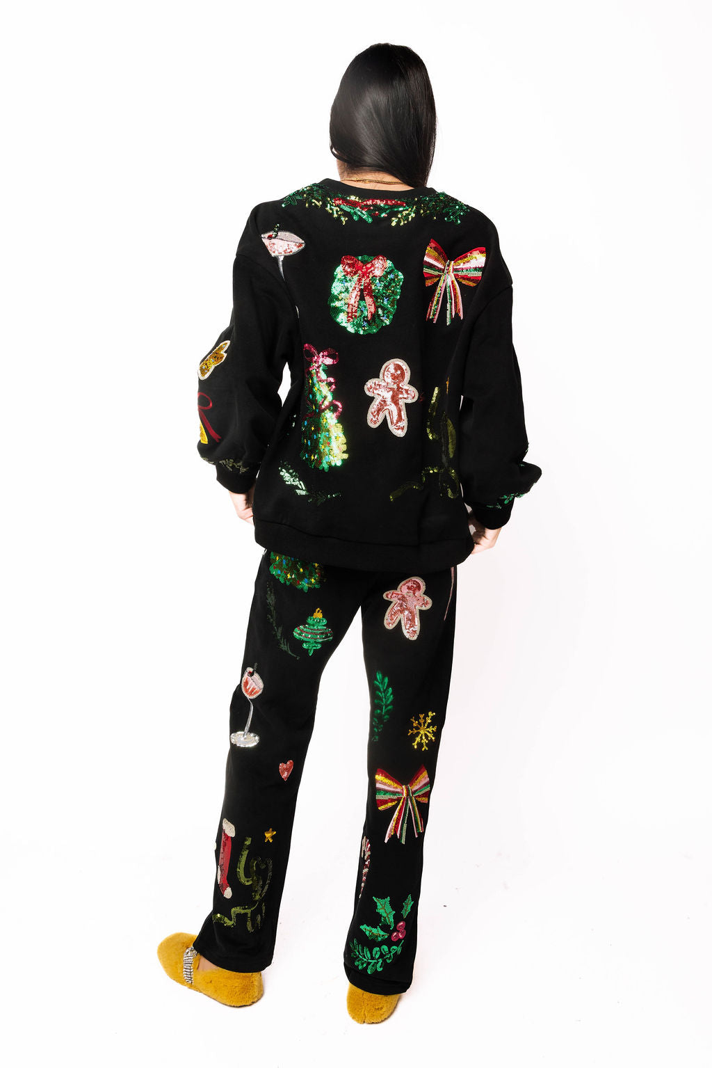 Queen of Sparkles Black Christmas Icon Sweat Pant