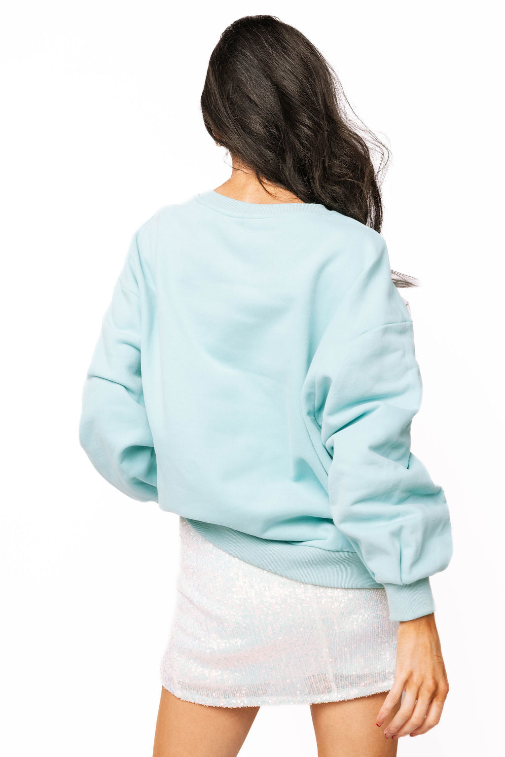 Queen of Sparkles Light Blue Fish In Santa Hat Sweatshirt