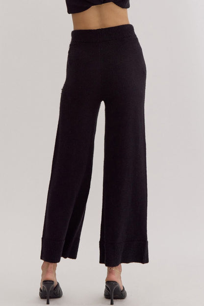 Black Knit Drawstring Pants