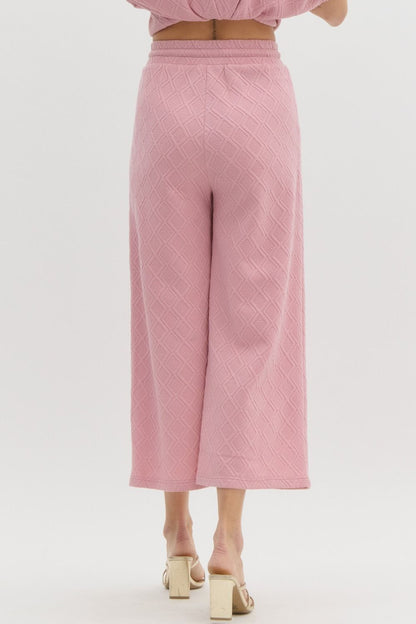 Pink Diamond Textured Pants