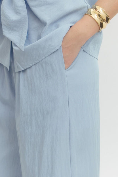 Blue Easy Days Wide Leg Pants