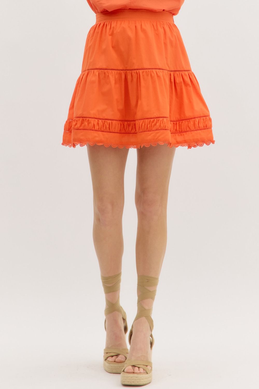 Orange Ruffle Skirt