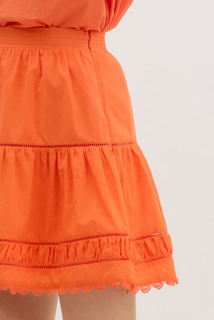 Orange Ruffle Skirt