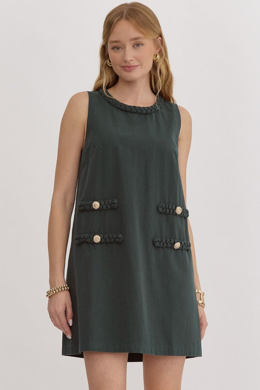 Hunter Green Braided Dress