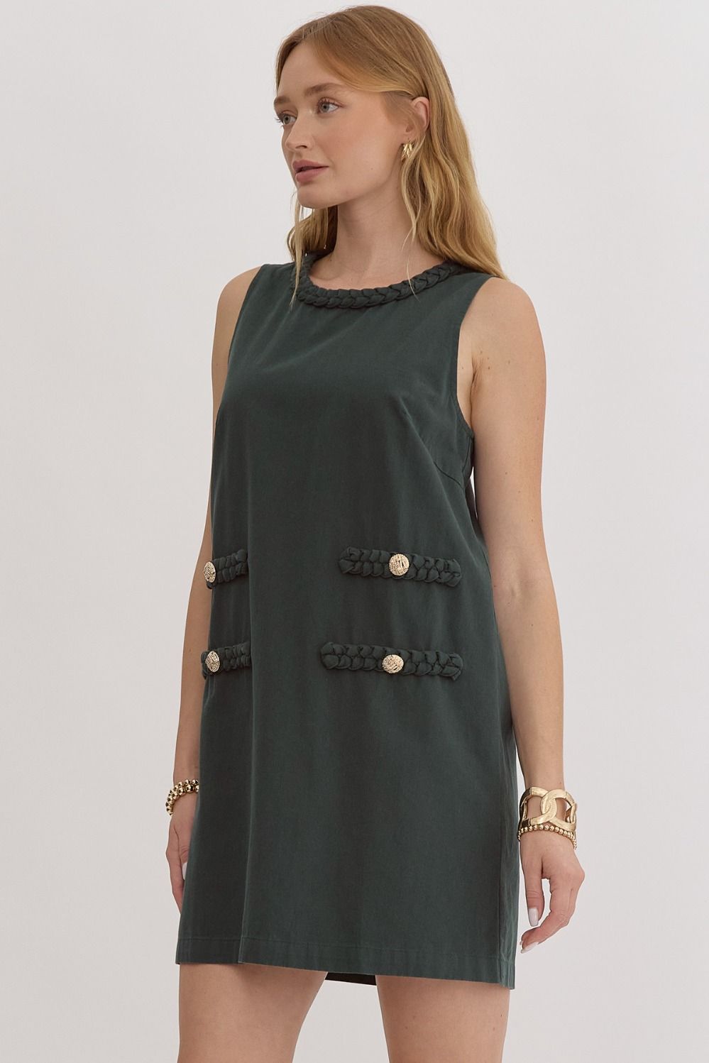 Hunter Green Braided Dress