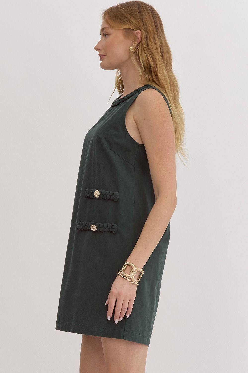 Hunter Green Braided Dress