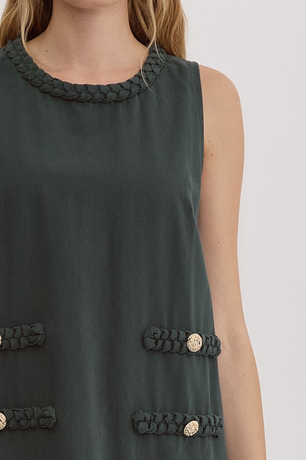 Hunter Green Braided Dress