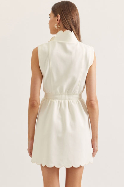 Effortless Chic Zip Dress in Cream
