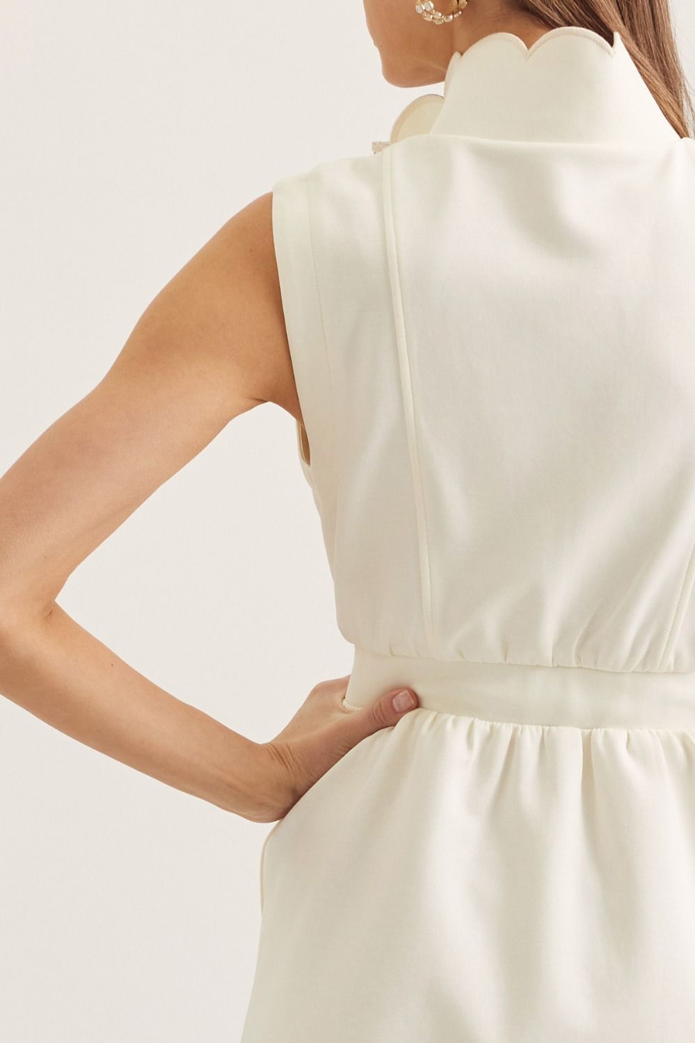 Effortless Chic Zip Dress in Cream