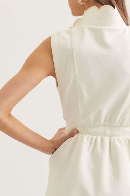 Effortless Chic Zip Dress in Cream