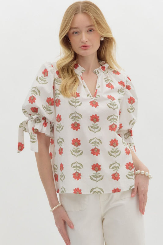 Floral Print Pullover Top