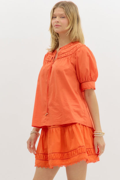 Orange Ruffle Skirt