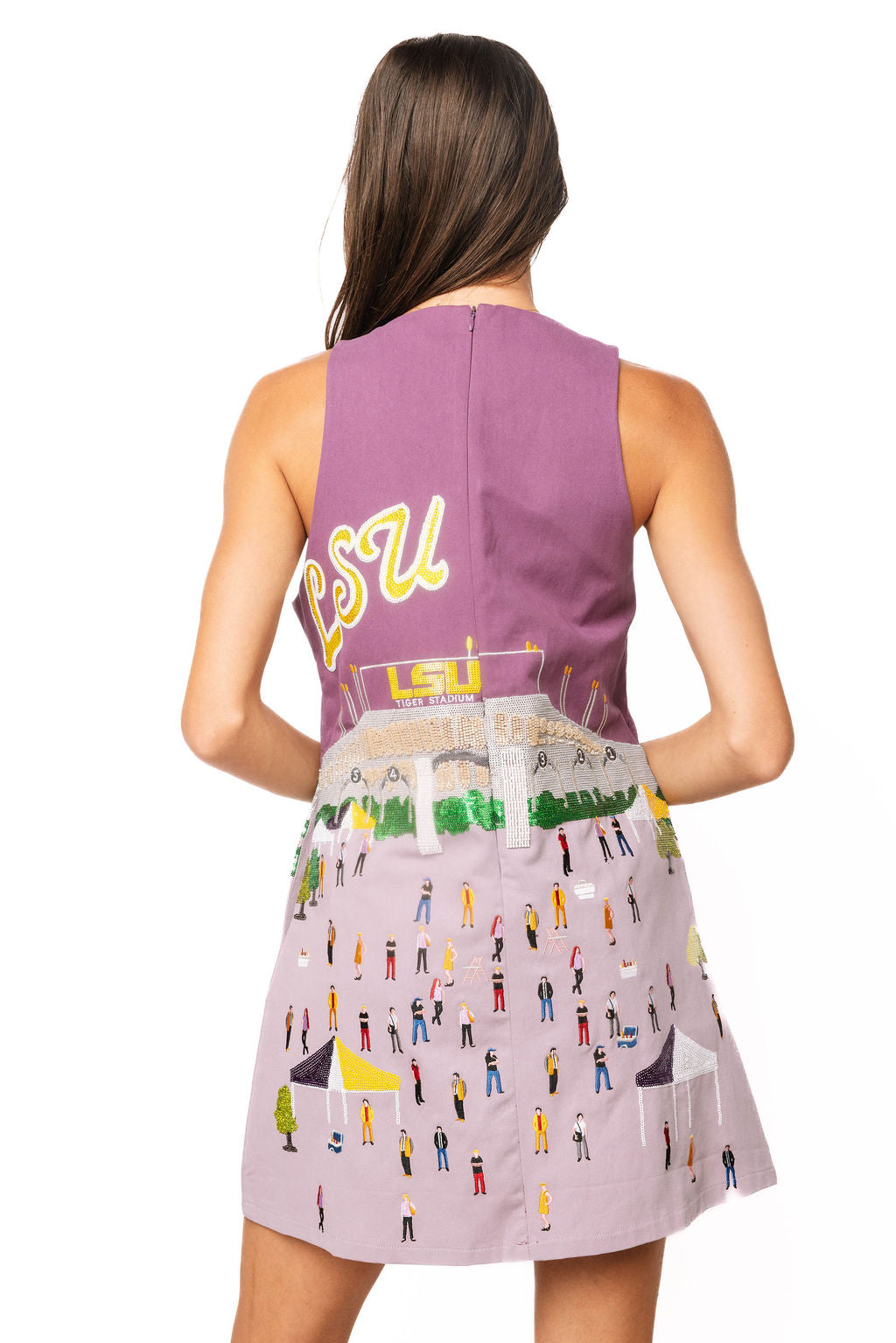Queen of Sparkles Licensed LSU Stadium Tailgate Party Tank Dress