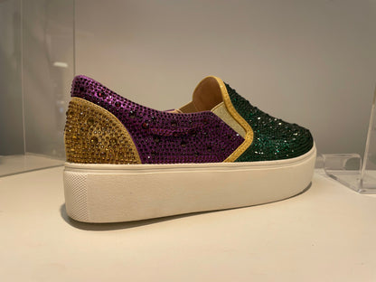 Mardi Gras Rhinestone Sneakers