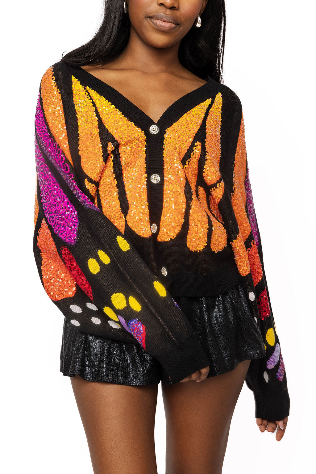 Queen of Sparkles Sequin Butterfly Wing Cardigan