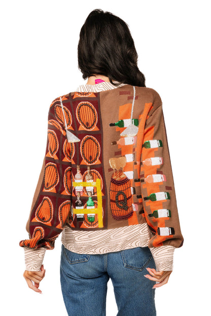 Queen of Sparkles Wine Barrel Button Up Cardigan