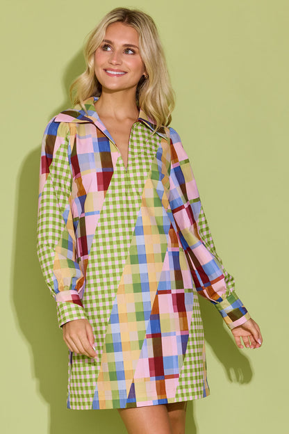 Alden Adair Kimmy Dress Diagonal Check