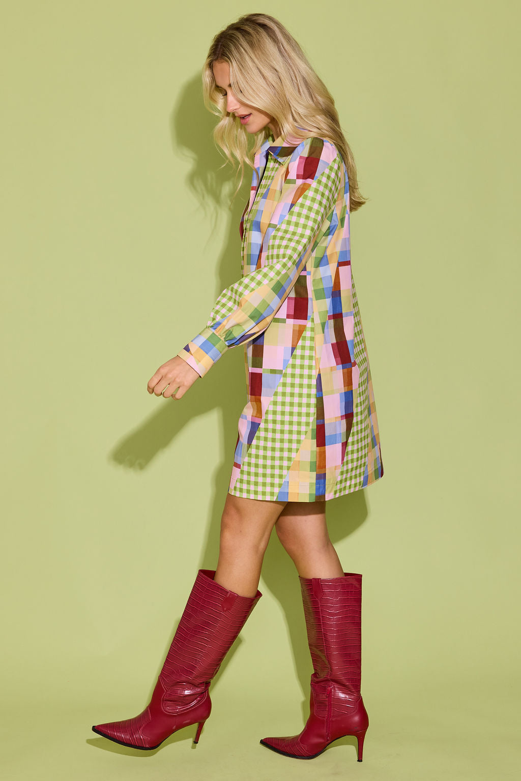 Alden Adair Kimmy Dress Diagonal Check