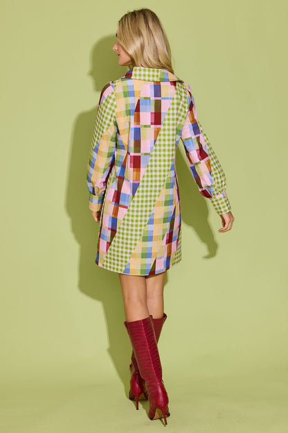 Alden Adair Kimmy Dress Diagonal Check