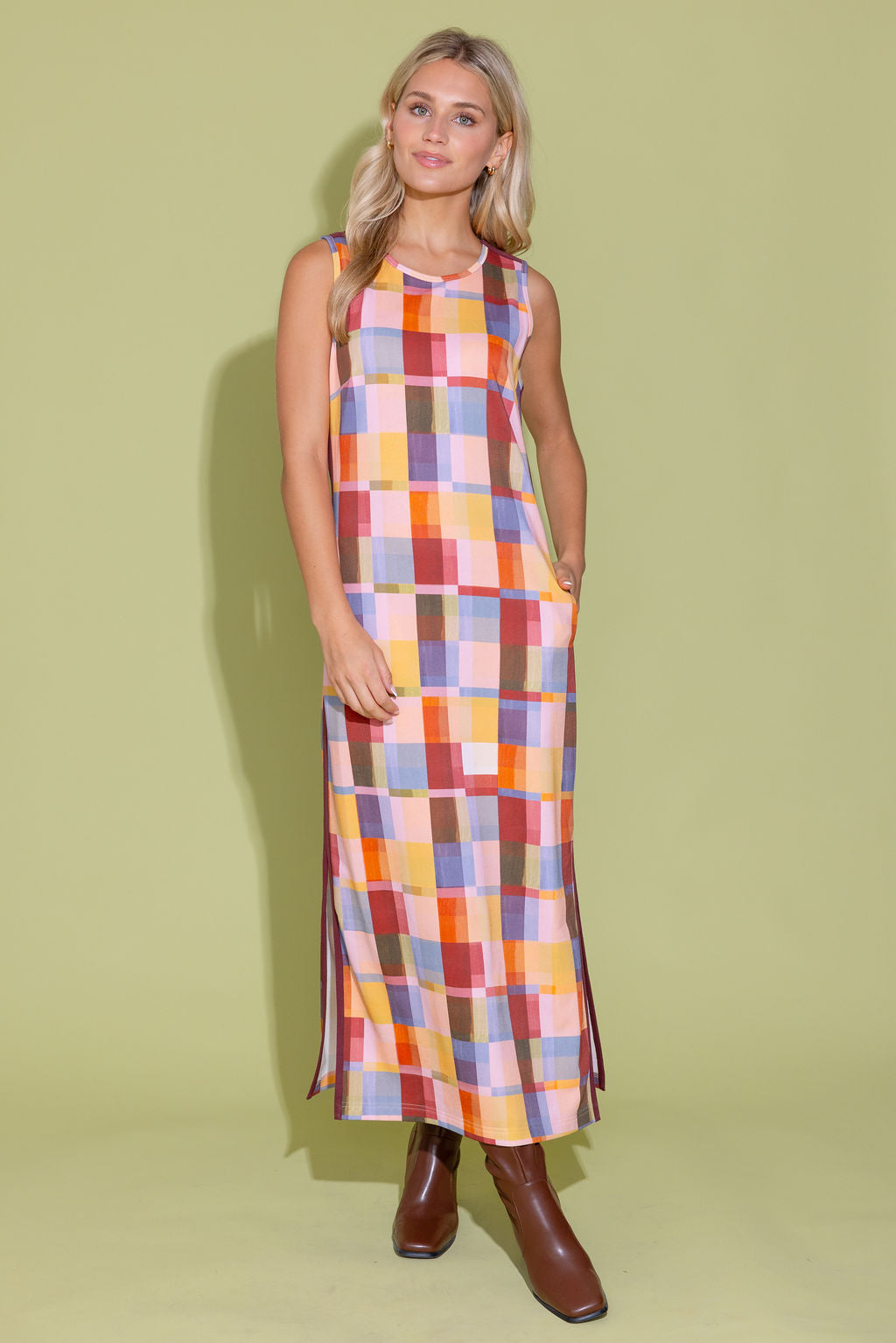 Alden Adair Berkley Dress Terracotta Check