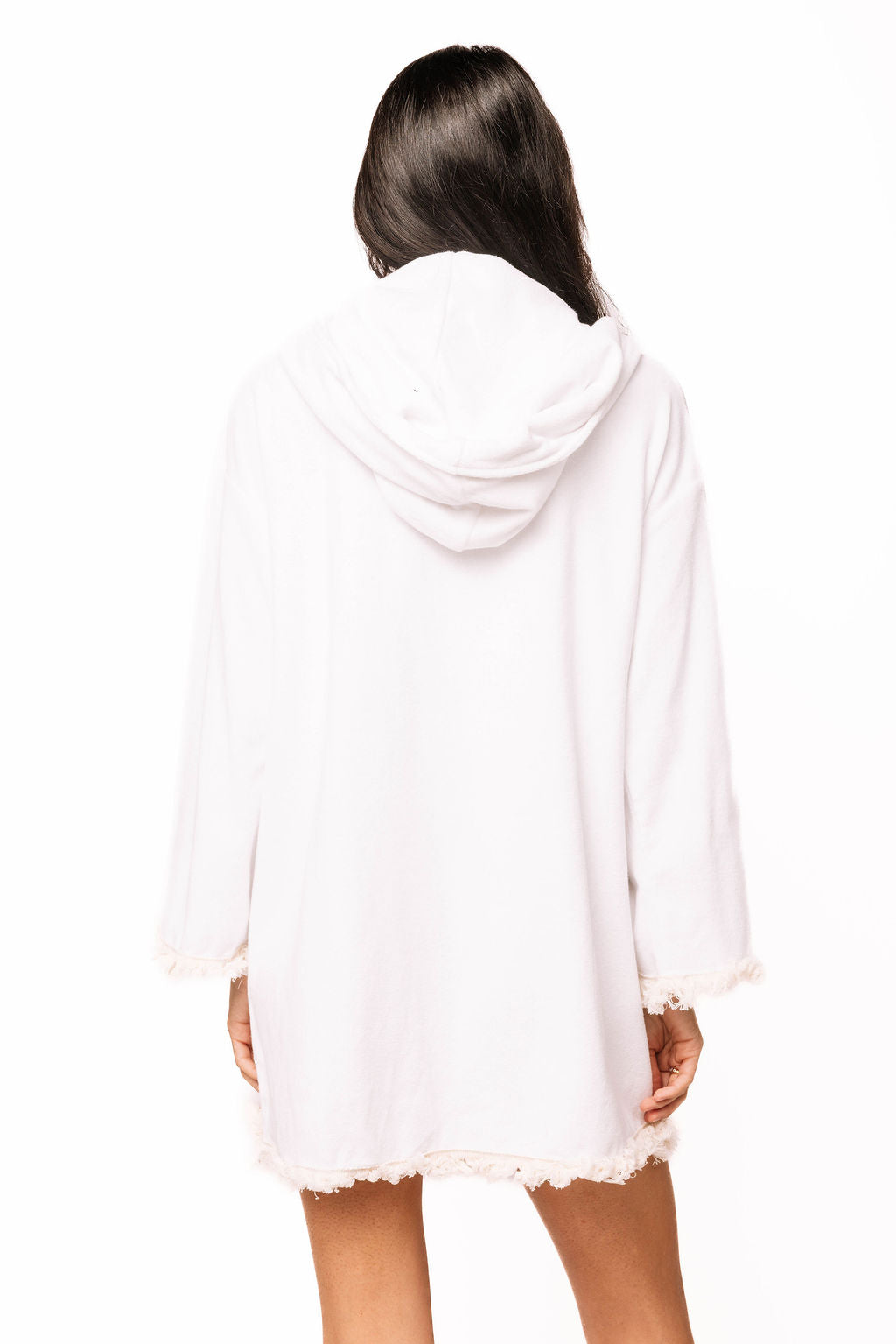 Queen of Sparkles White Qos Card Terry Cloth Zip Coverup