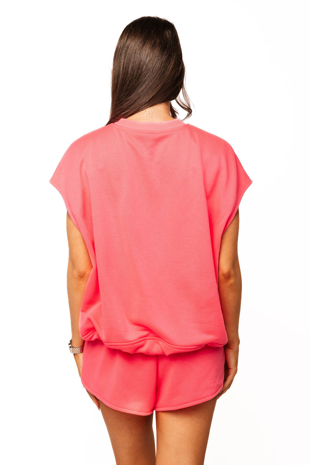 Queen of Sparkles Neon Pink Qos Card Logo Draw String Tank