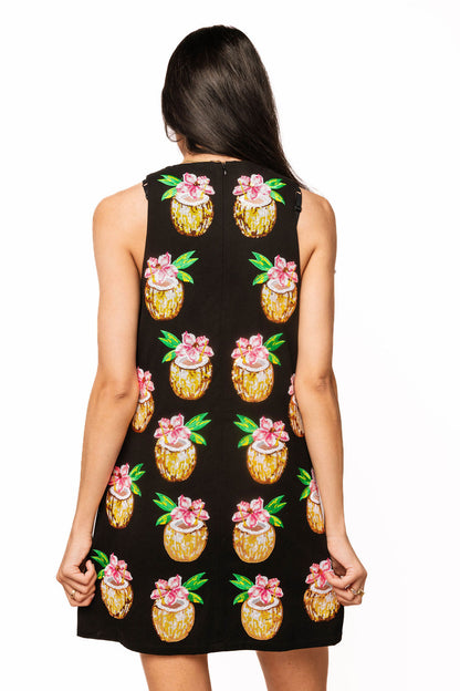Queen of Sparkles Black Coconut Drink Tank Dress