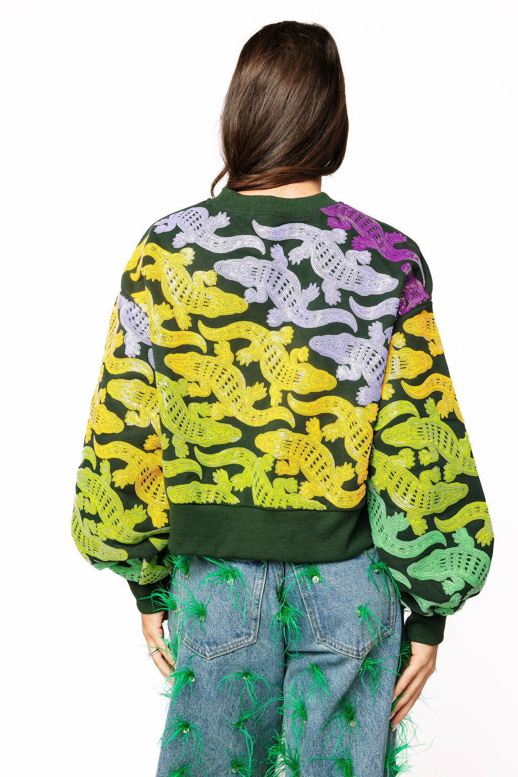 Queen of Sparkles Mardi Gras Alligator Sweatshirt