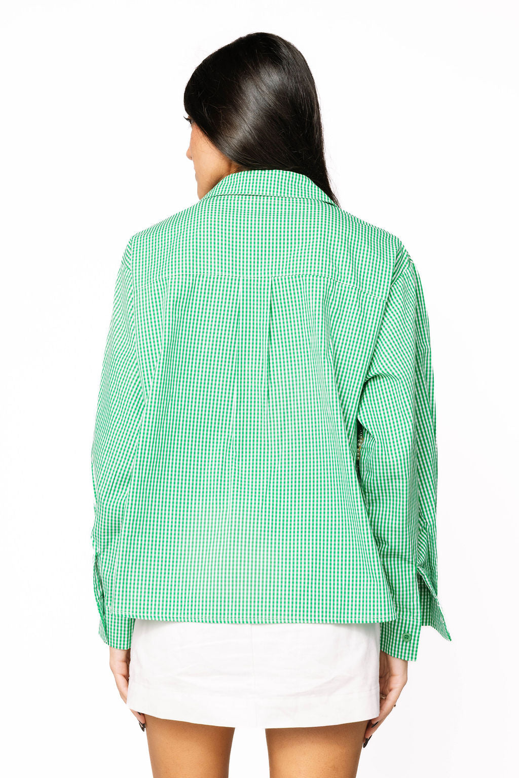 Queen of Sparkles Green & White Gingham Mardi Gras Icon Top