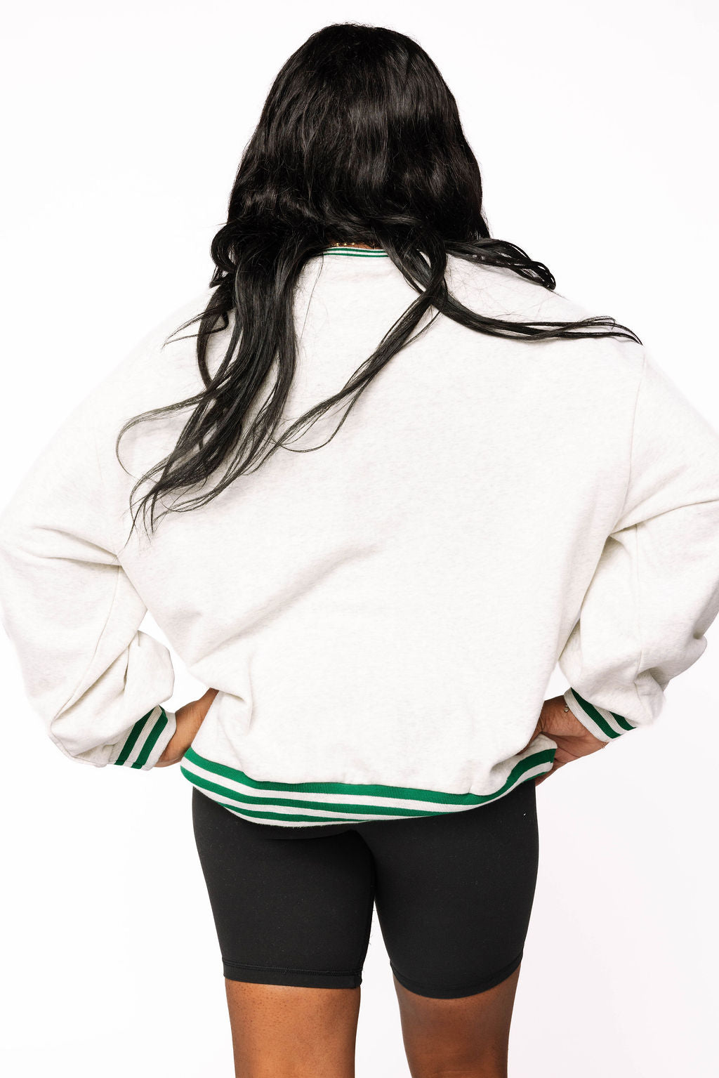 Queen of Sparkles Grey Stripe Cafe Du Monde Sweatshirt