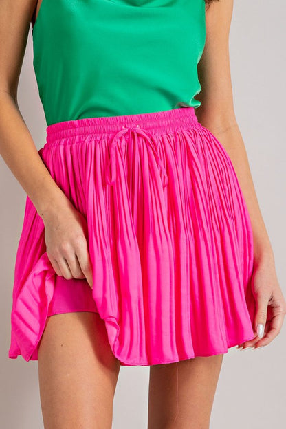 Pink Pleated Skort