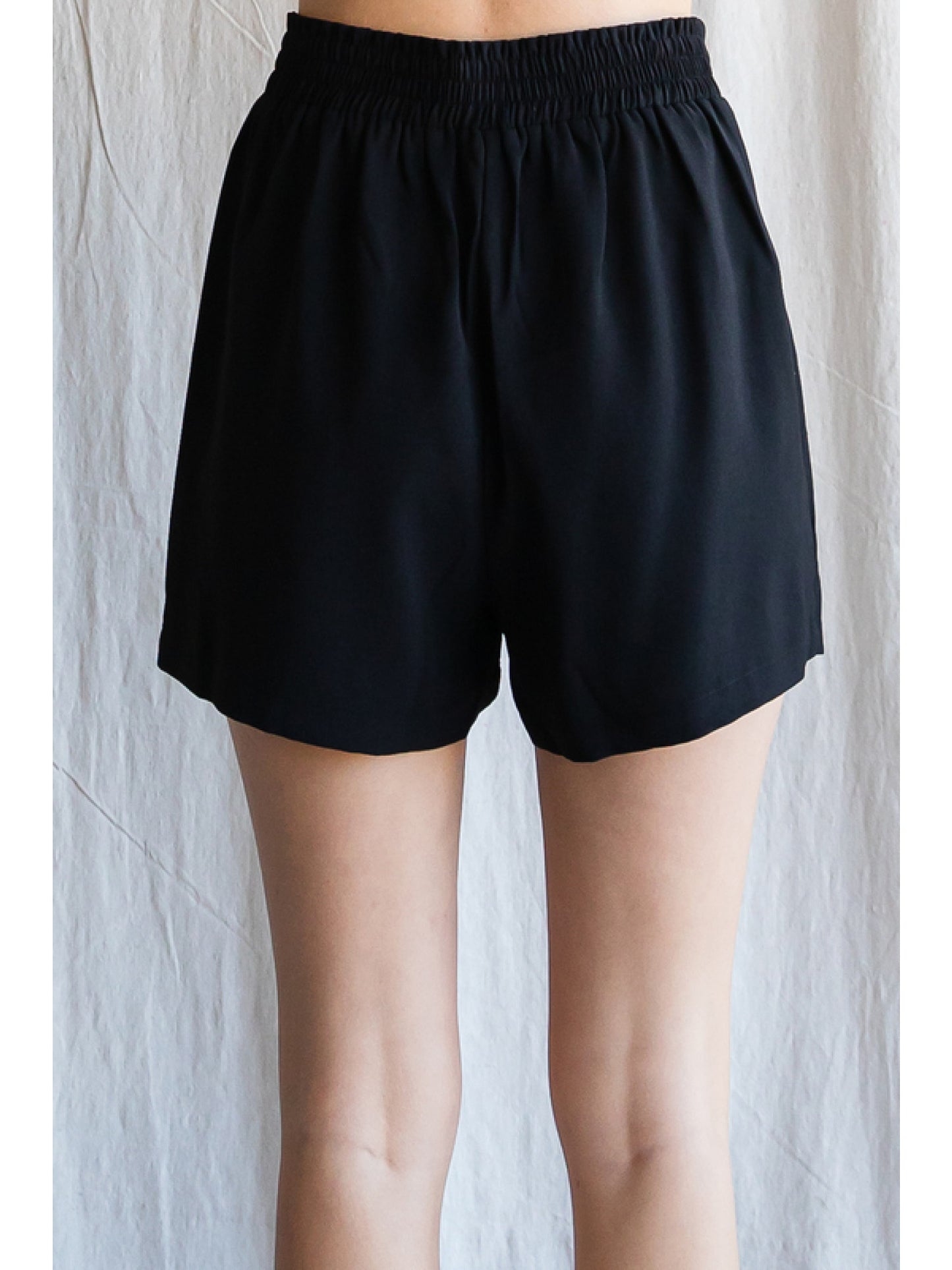 Black Pull on Shorts