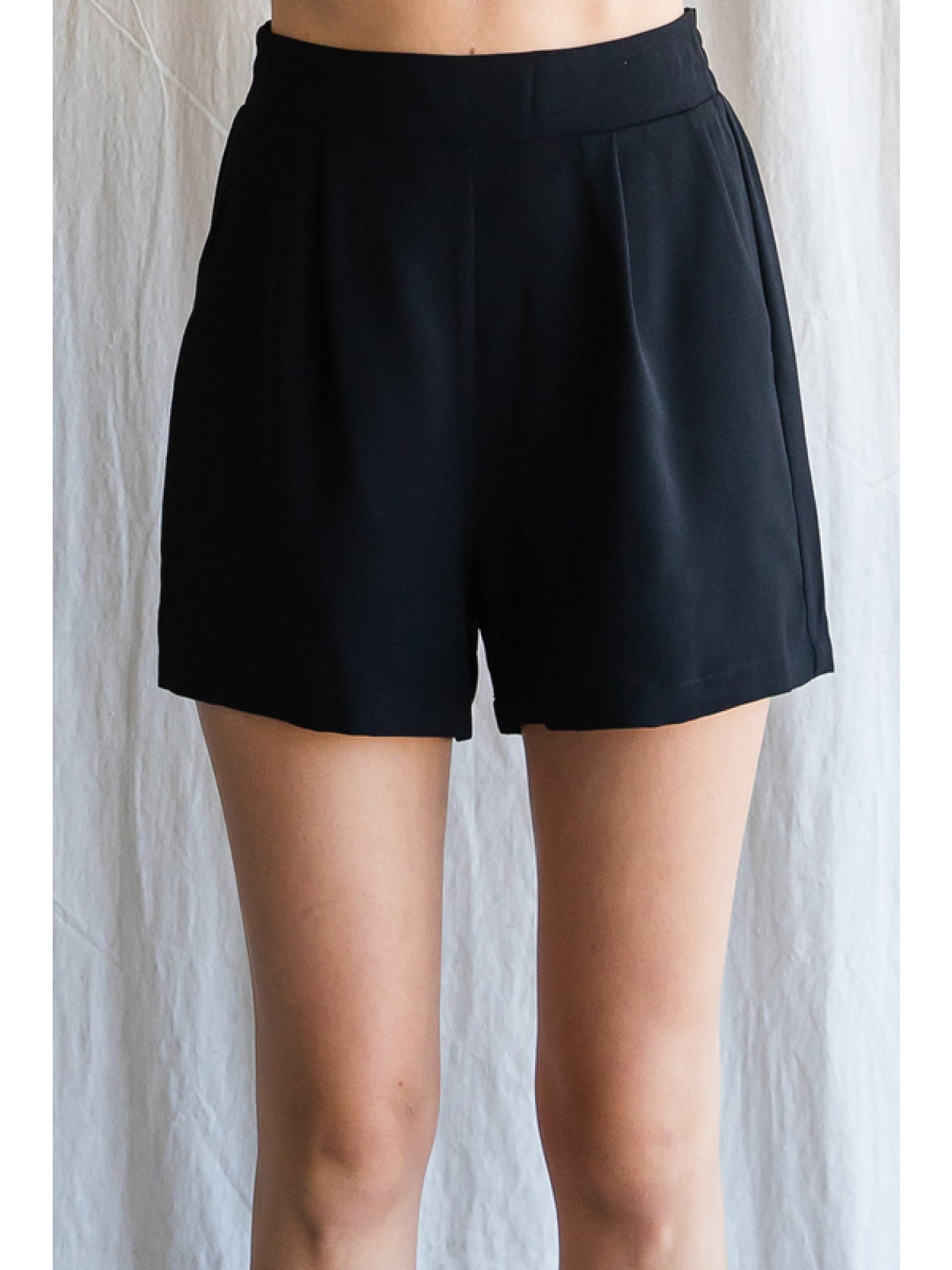 Black Pull on Shorts