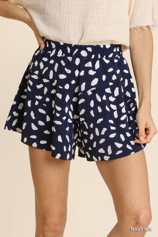 Navy Spotted Shorts